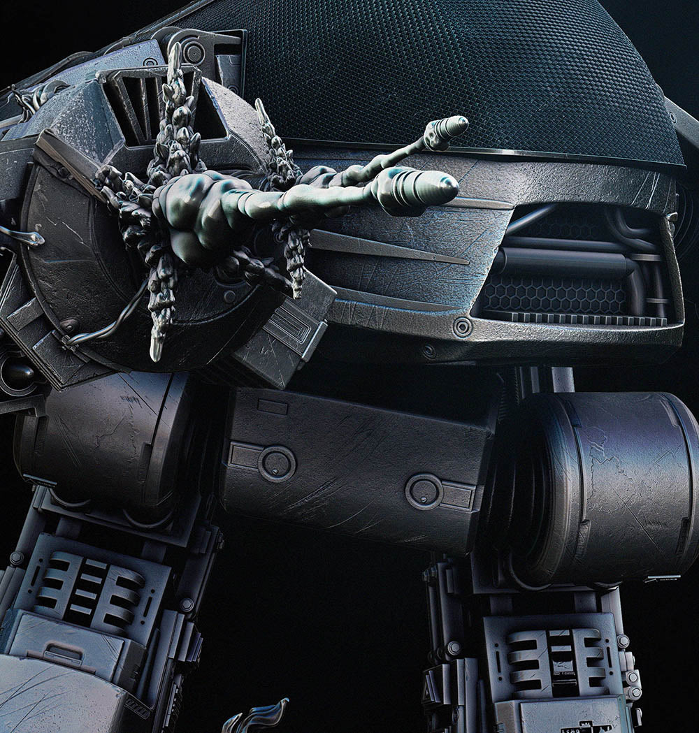 Robocop and ED 209 - Sculpture