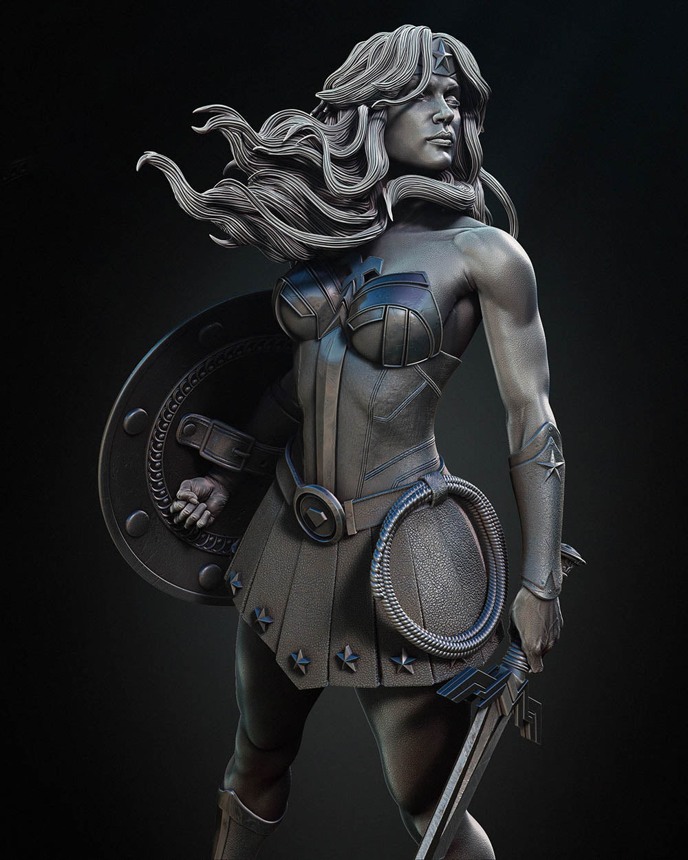 Red Son Wonder Woman - Sculpture