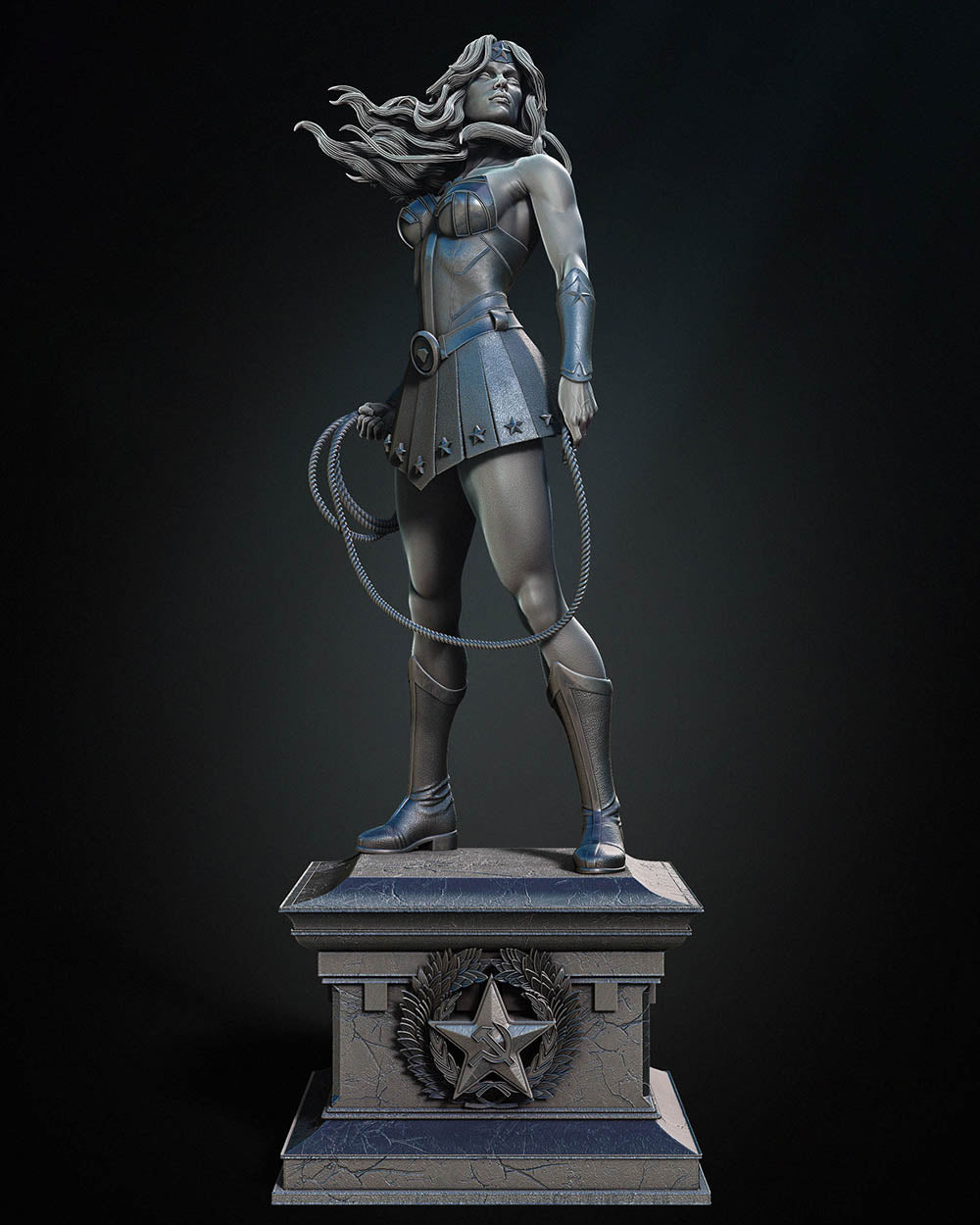 Red Son Wonder Woman - Sculpture