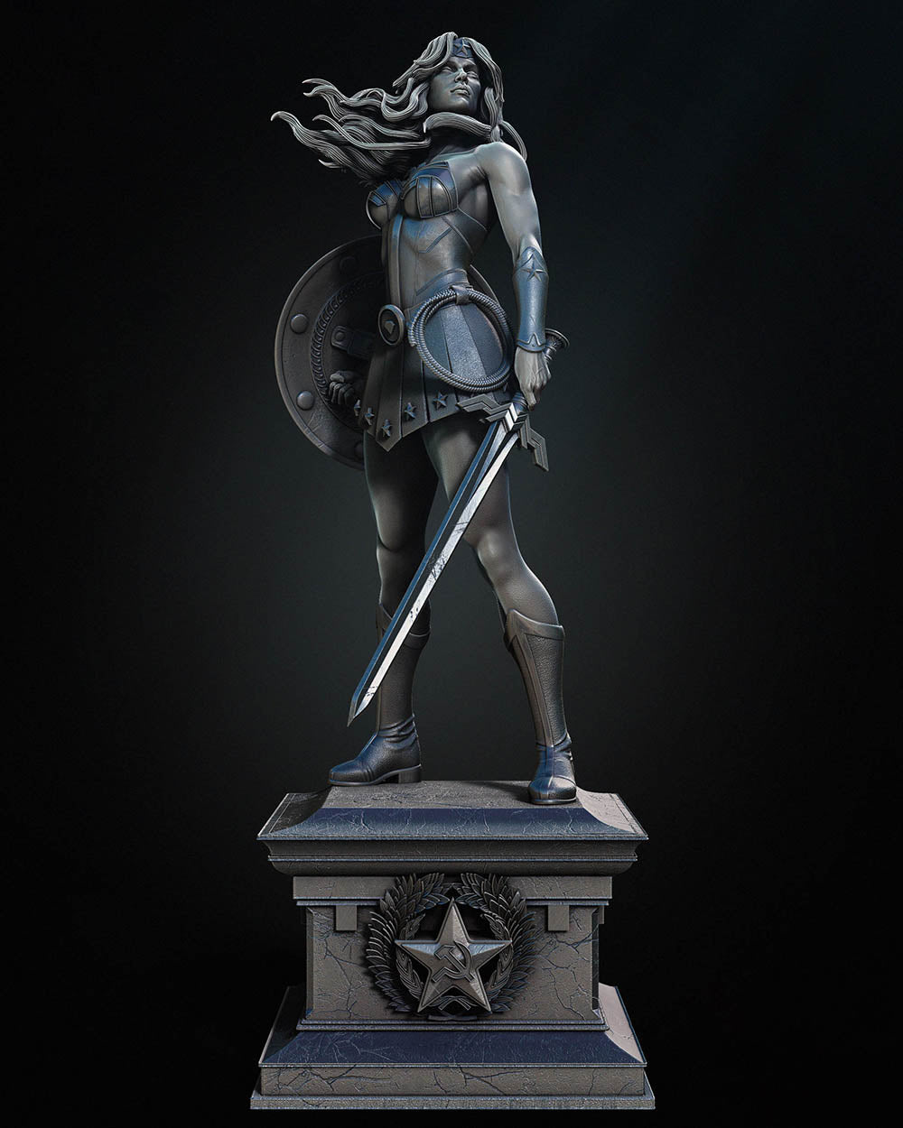 Red Son Wonder Woman - Sculpture