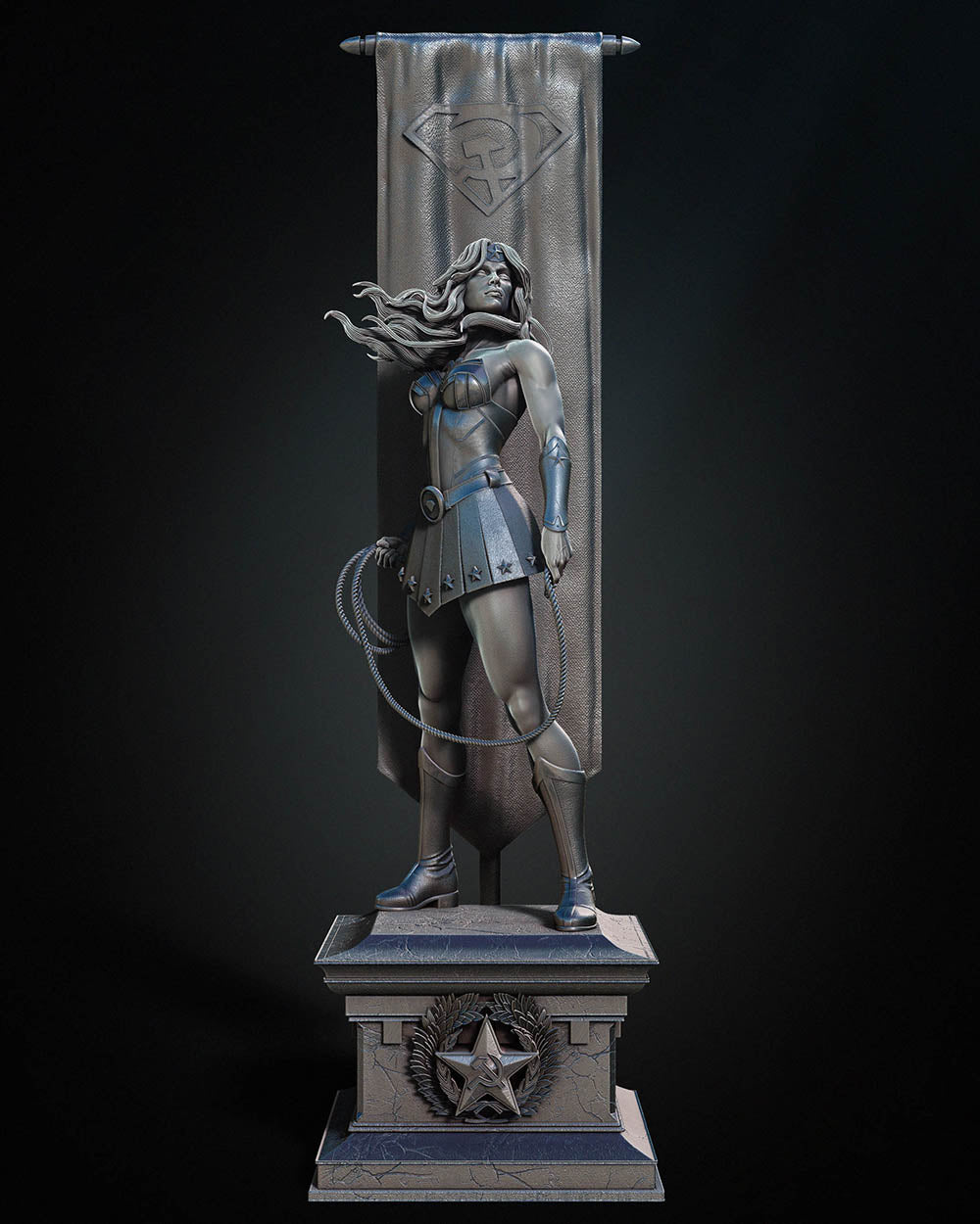 Red Son Wonder Woman - Sculpture