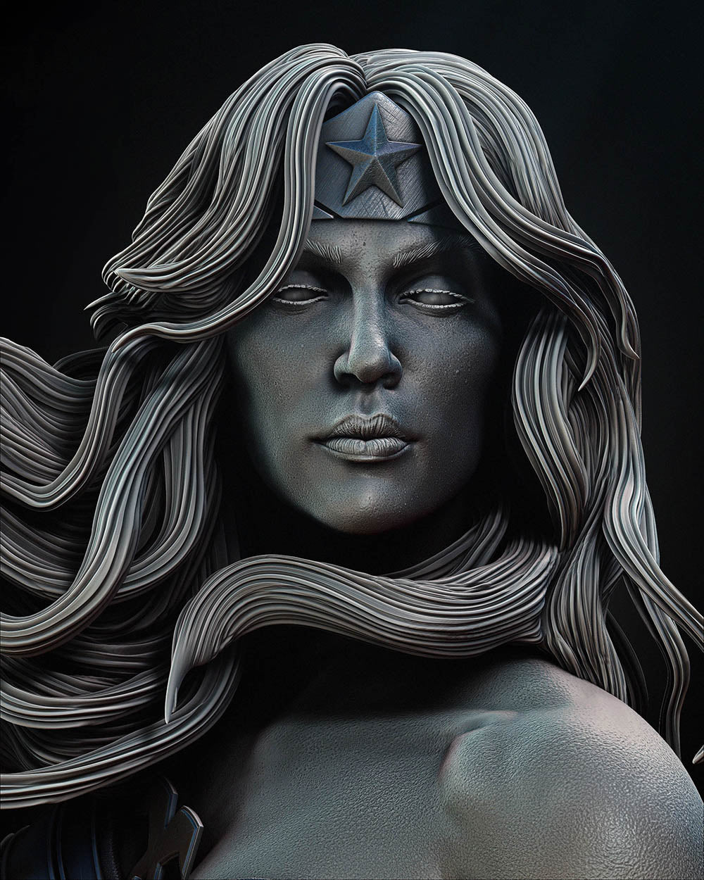 Red Son Wonder Woman - Sculpture