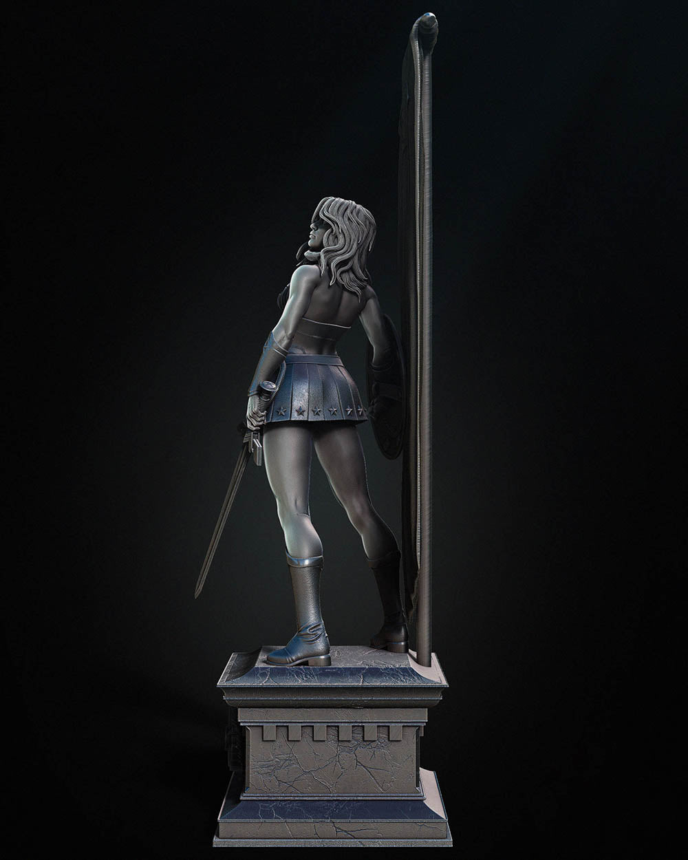 Red Son Wonder Woman - Sculpture