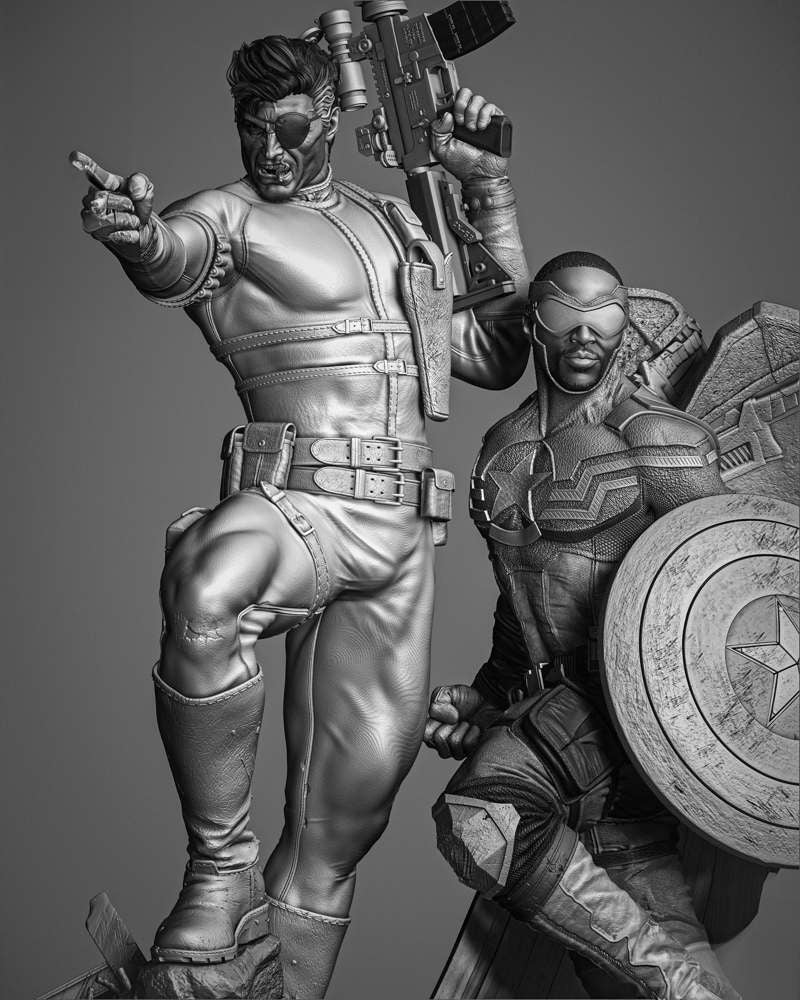 Nick Fury and Falcon - Diorama