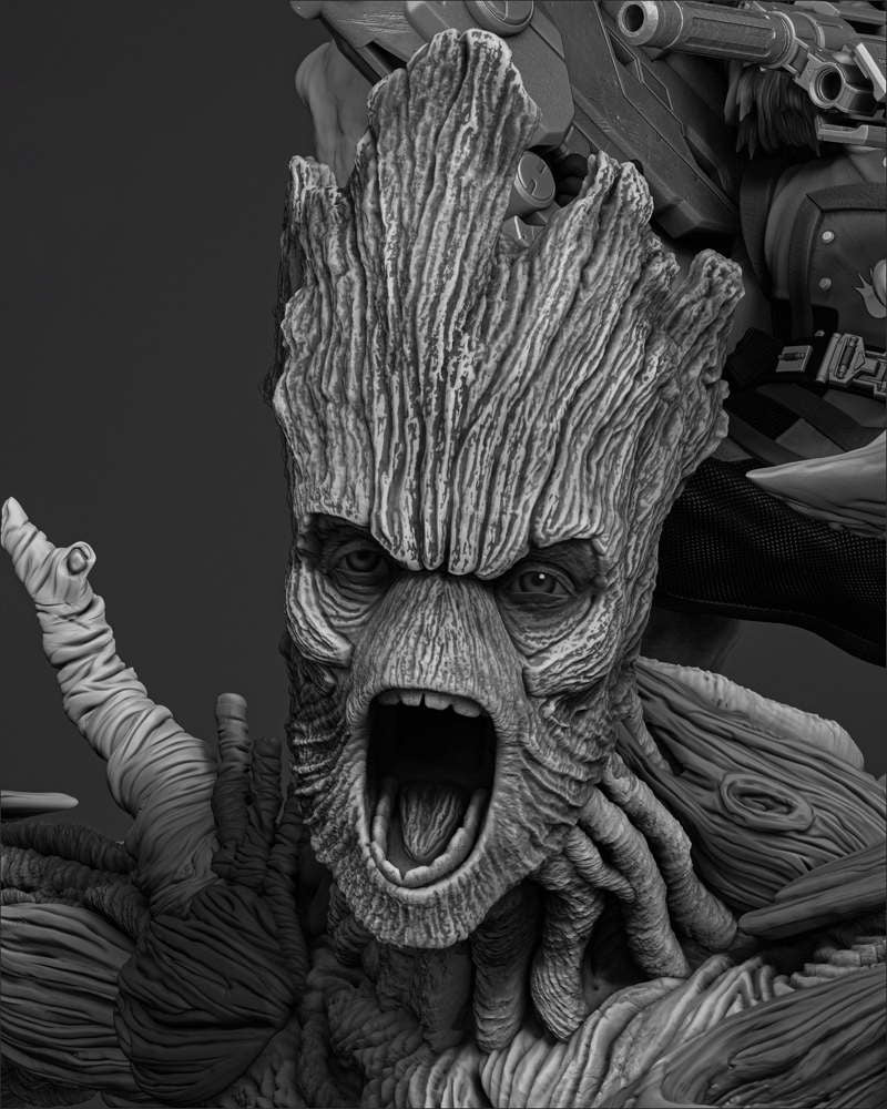 Groot and Rocket - Diorama