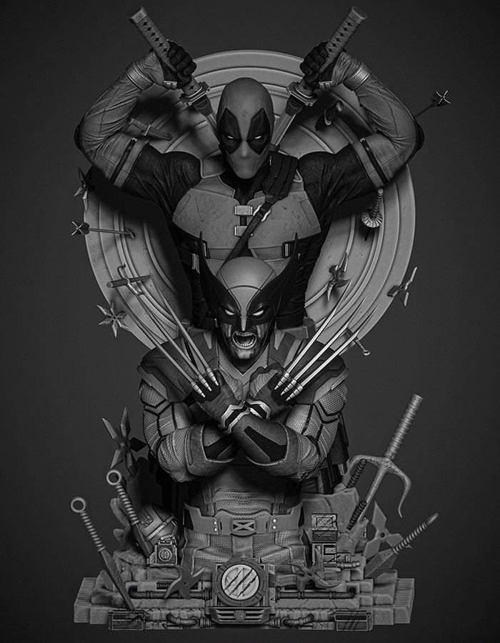 Deadpool and Wolverine - Bust Diorama