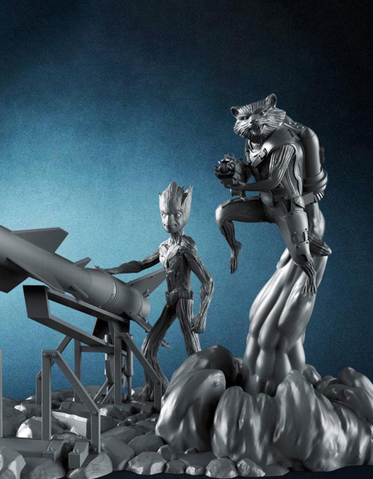 Rocket and Groot - (Missile) - Diorama