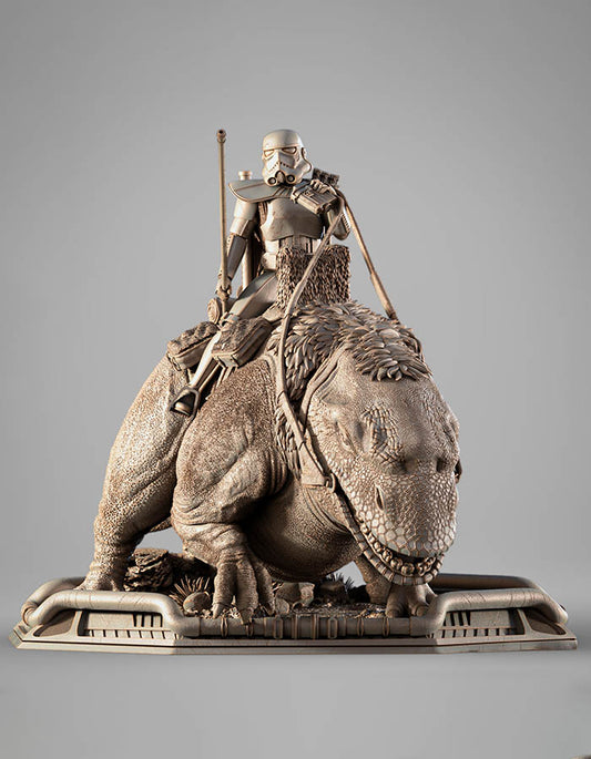 Sand Trooper in Dewback - Sculpture