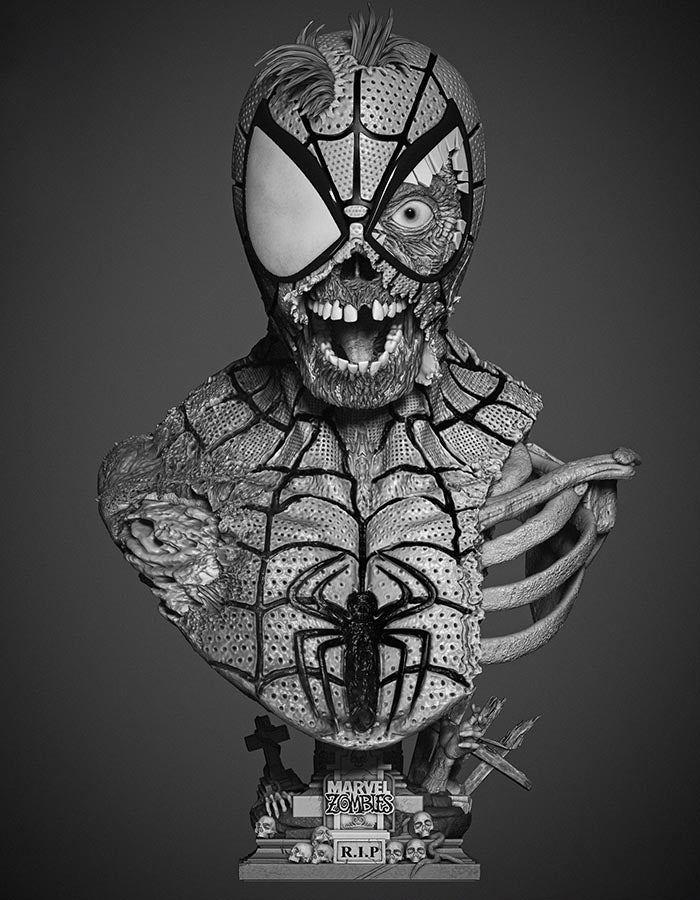 Spiderman Zombie - Portrait Bust