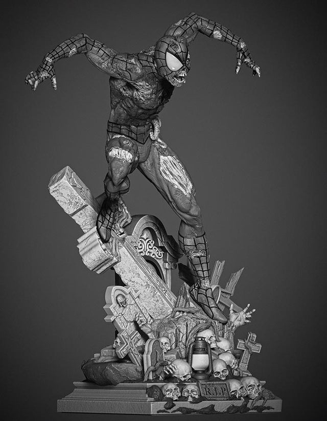 Spiderman Zombie - Sculpture