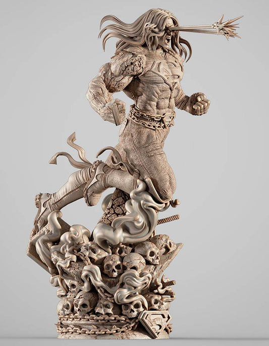 Superman Long Hair Dark Nights - Sculpture