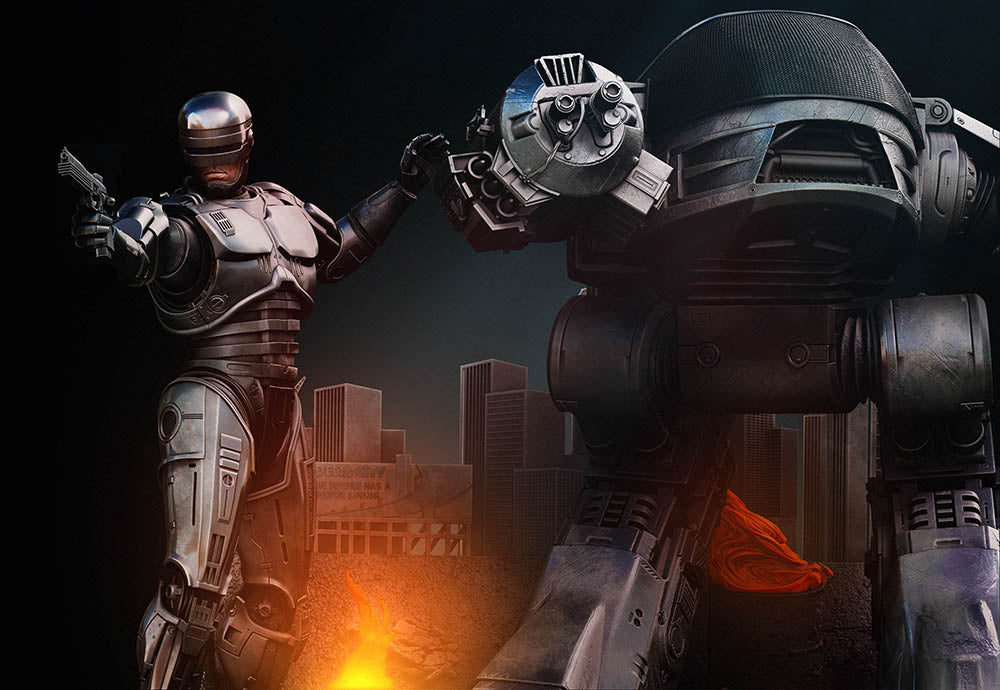 Robocop and ED 209 - Diorama