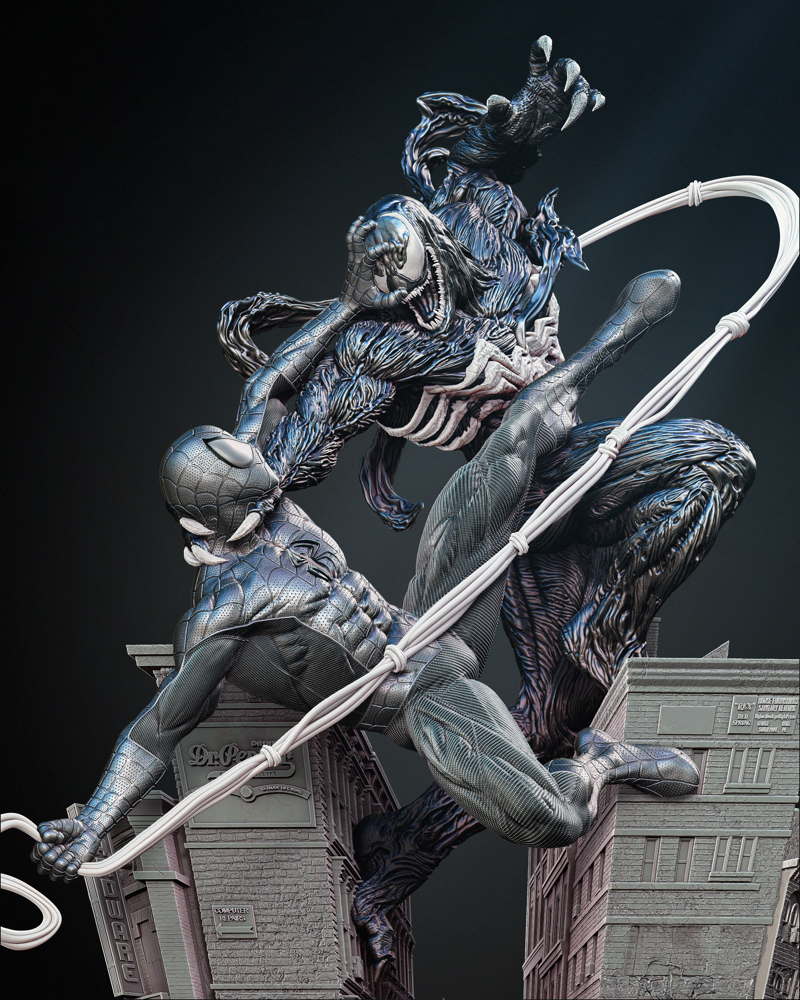 Spiderman and Venom - Diorama