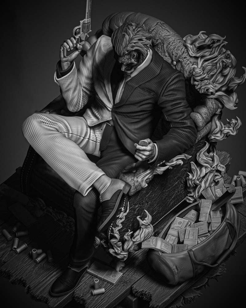 Two Face - Sculpture