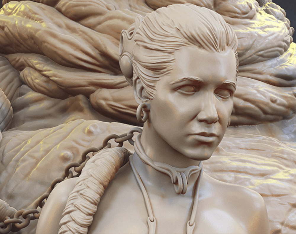 Jabba The Hutt & Leia - Sculpture
