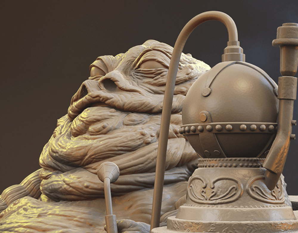 Jabba The Hutt & Leia - Sculpture