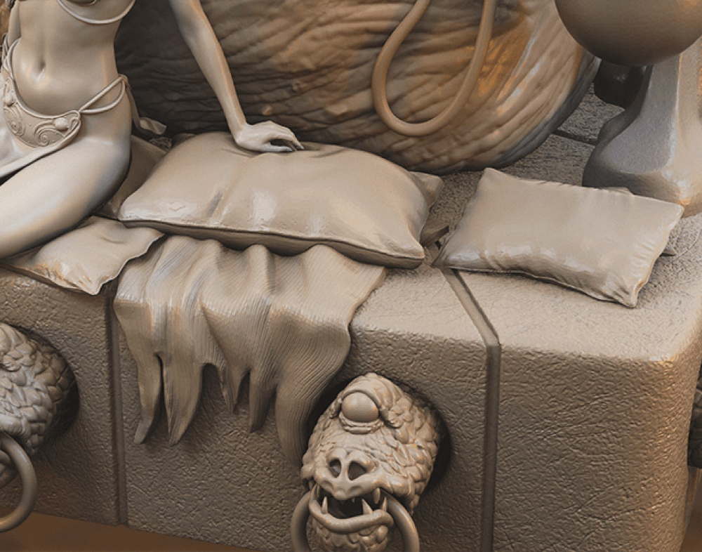 Jabba The Hutt & Leia - Sculpture