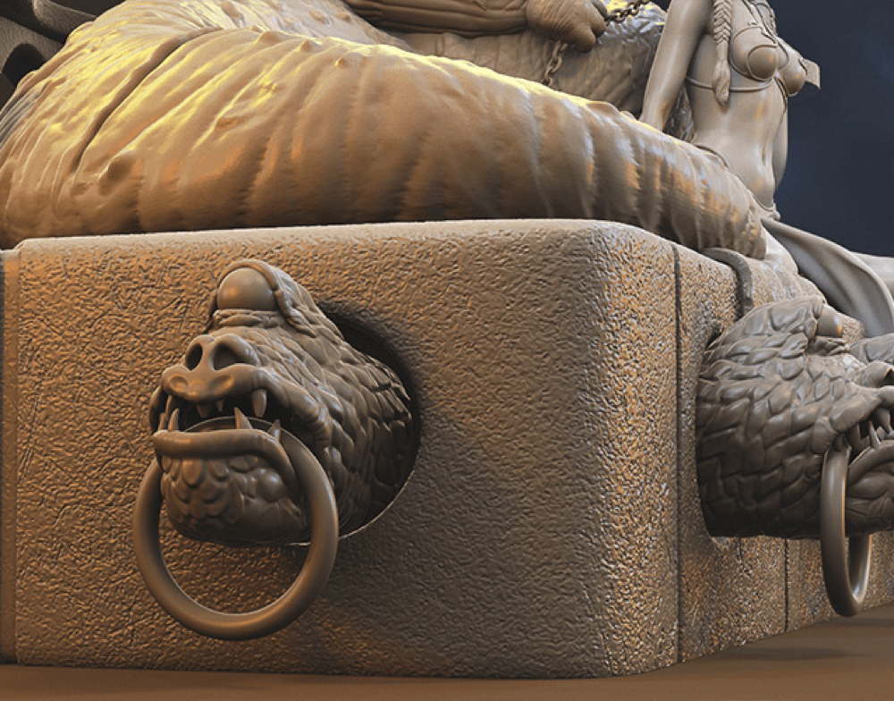 Jabba The Hutt & Leia - Sculpture