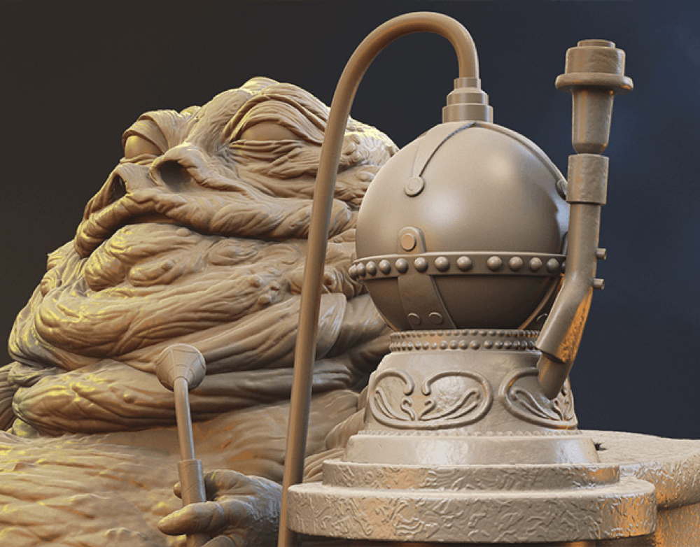 Jabba The Hutt & Leia - Sculpture